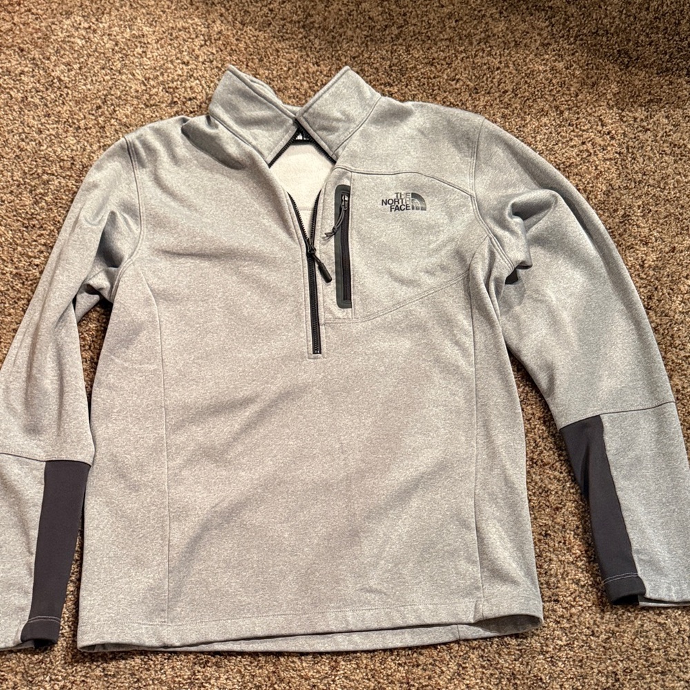The North Face Men's Light Gray Zip-Up Sweater